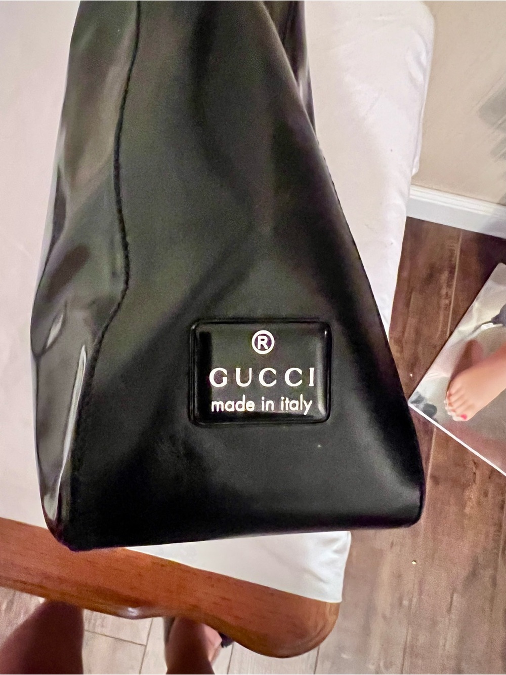 Gucci Black Tote Bag with Logo VINTAGE